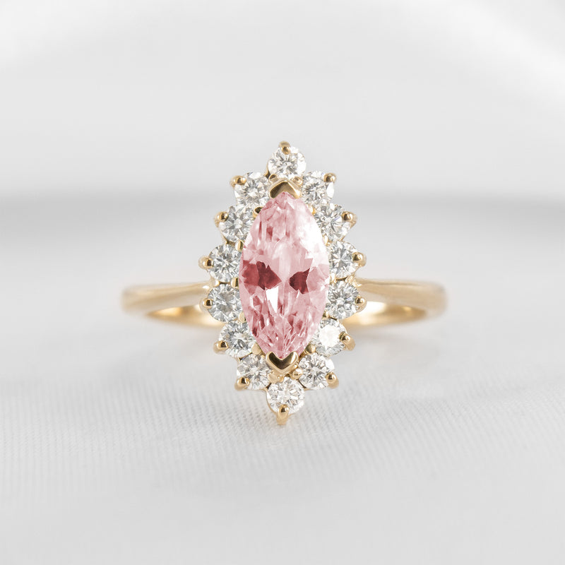 Shown in 1.0 carat Morganite* The Hadley Marquise Morganite and Diamond Engagement Ring / Lisa Robin