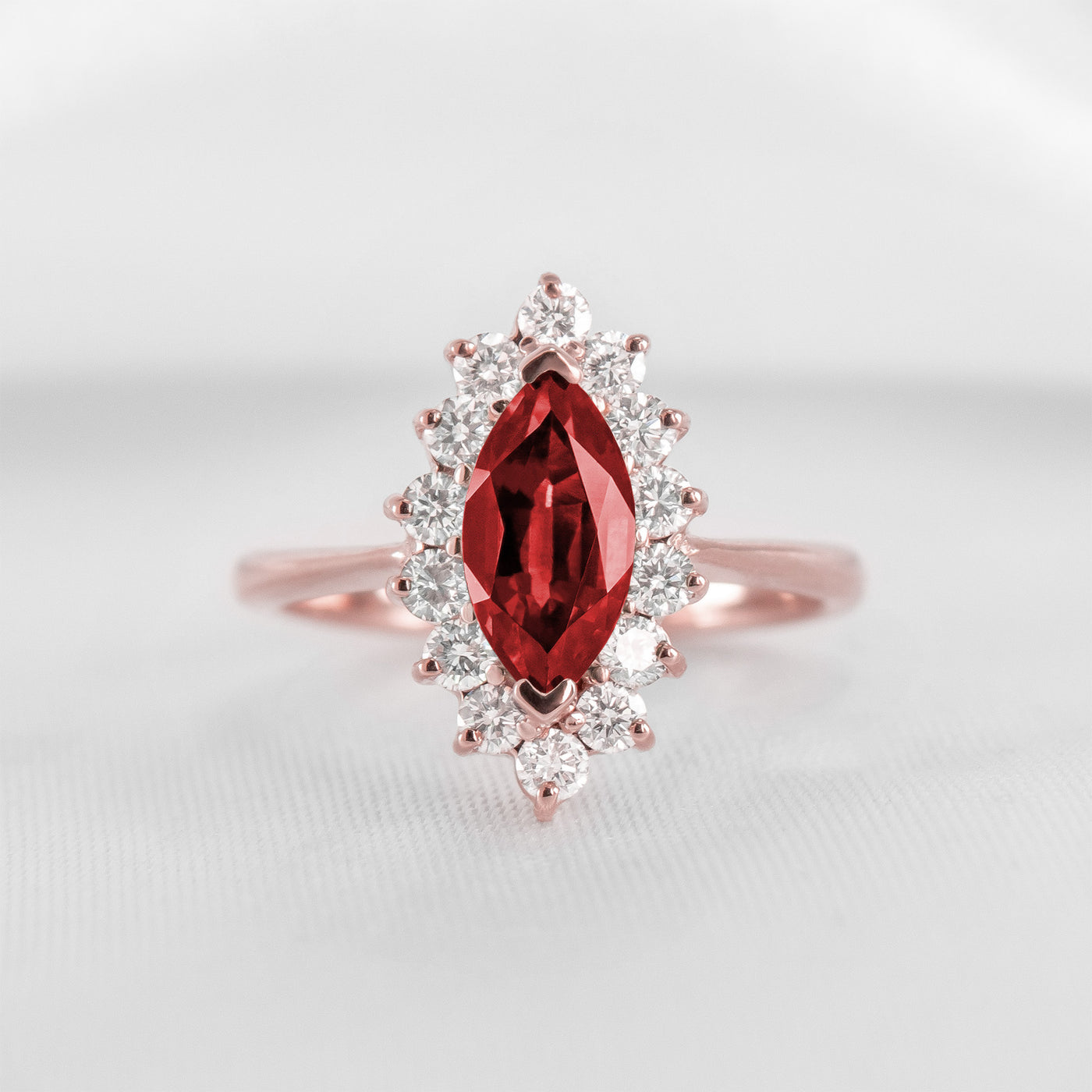 The Hadley Marquise Ruby and Diamond Engagement Ring | Lisa Robin