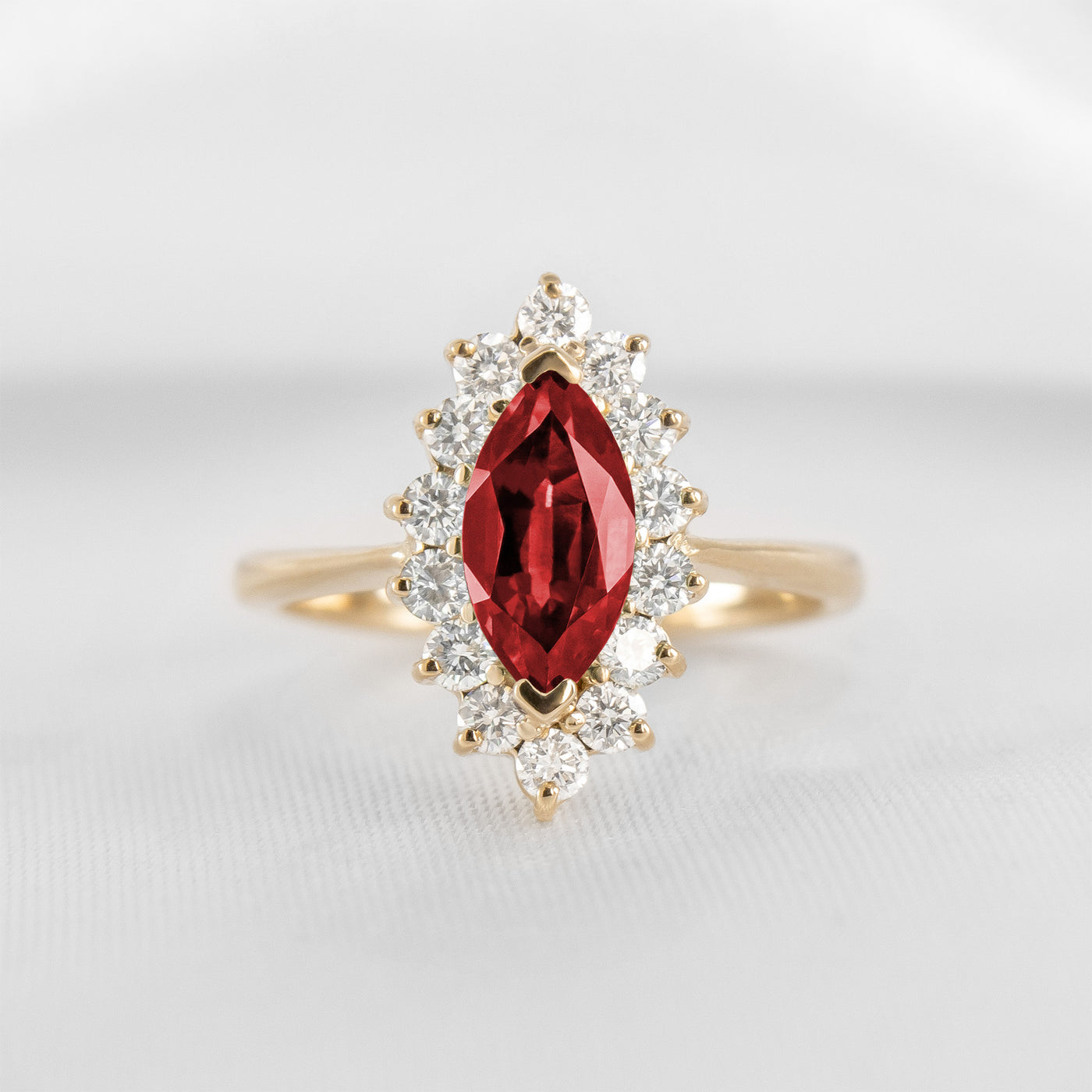The Hadley Marquise Ruby and Diamond Engagement Ring - Lisa Robin