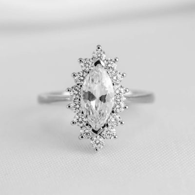 The Hadley Marquise Diamond Engagement Ring | Lisa Robin#color_platinum
