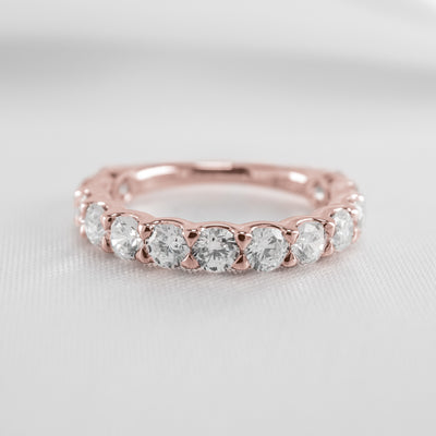 Shown in 1 carat * The Harper round 13-stone eternity diamond wedding band | Lisa Robin#color_18k-rose-gold