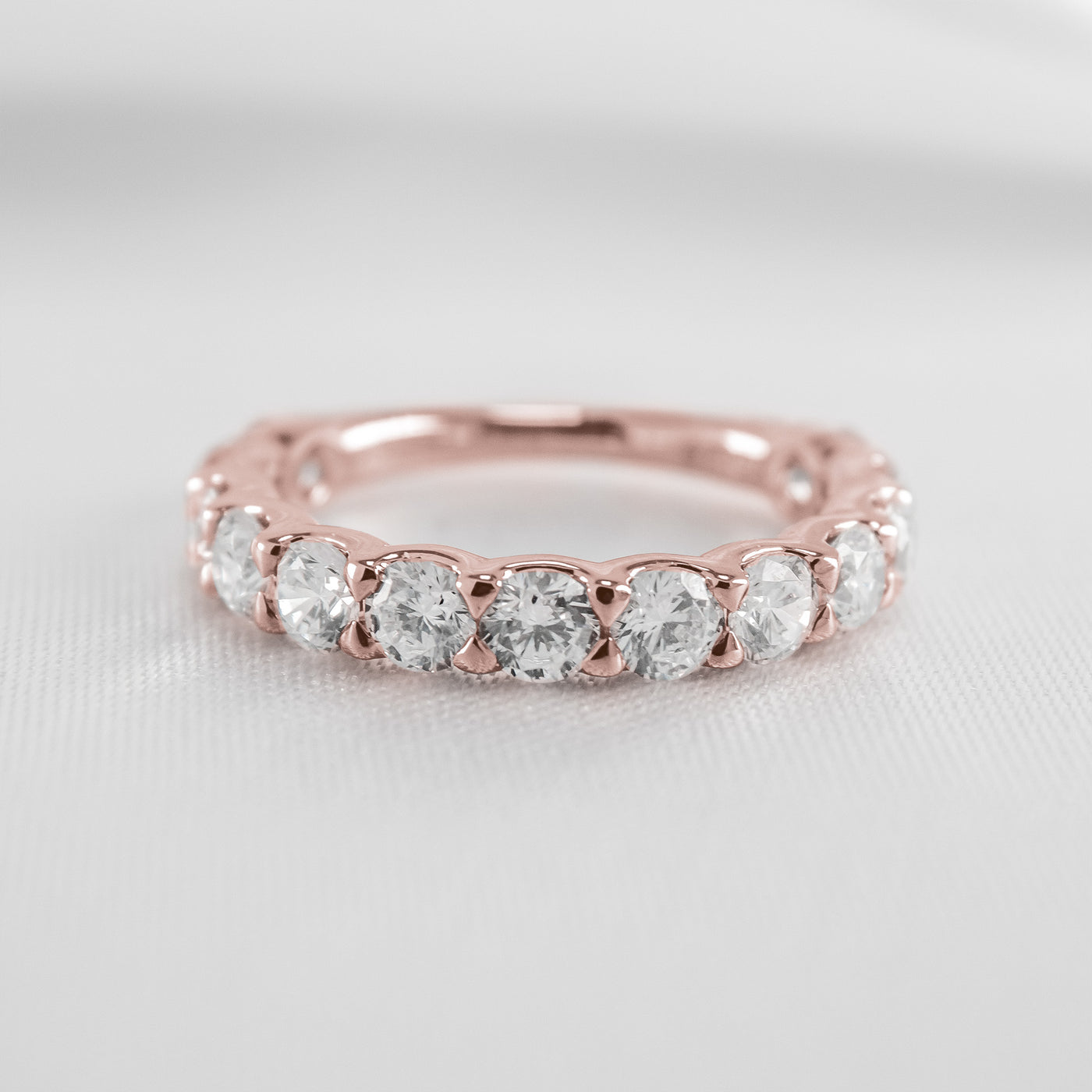 Shown in 1 carat * The Harper round 13-stone eternity diamond wedding band | Lisa Robin#color_14k-rose-gold