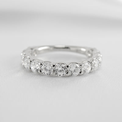 Shown in 1 carat * The Harper round 13-stone eternity diamond wedding band | Lisa Robin#color_18k-white-gold