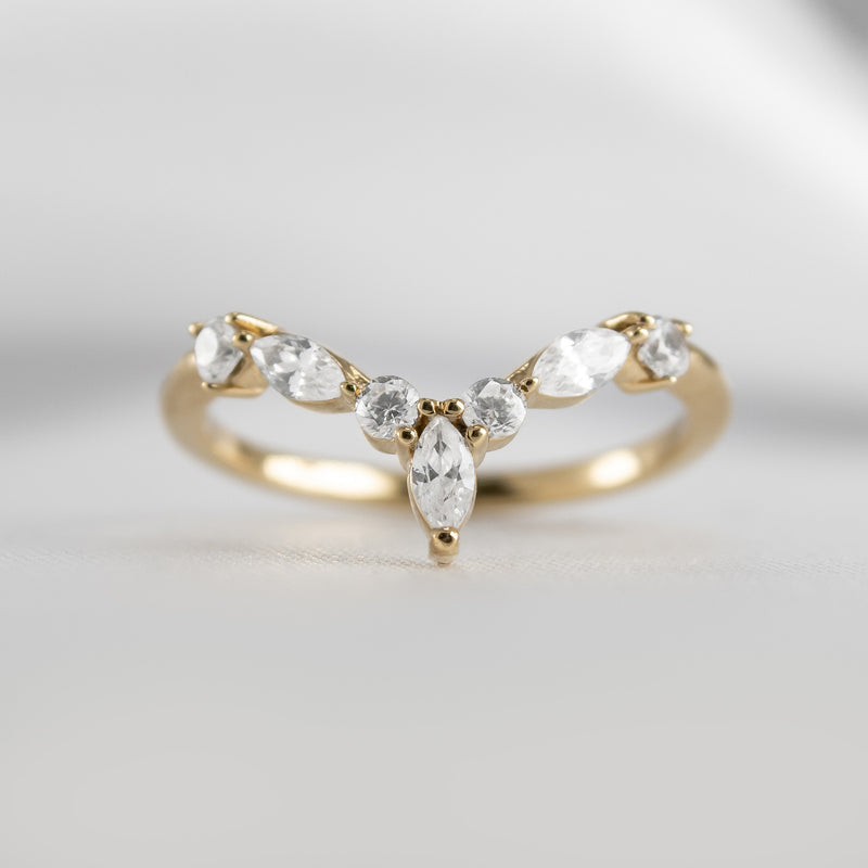 The Jaden Marquise Diamond Chevron Ring | Lisa Robin