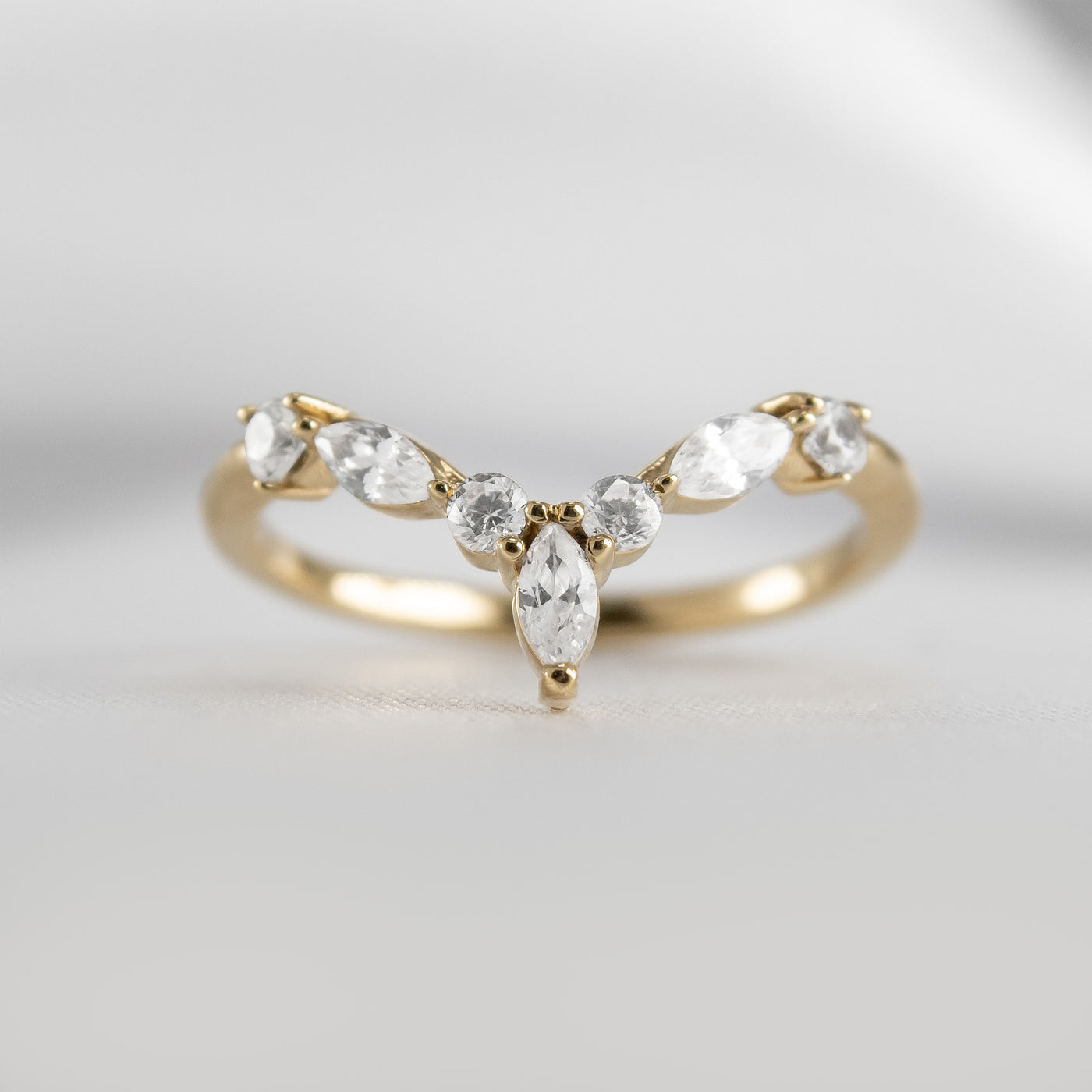 The Jaden Marquise Diamond Chevron Ring - Lisa Robin