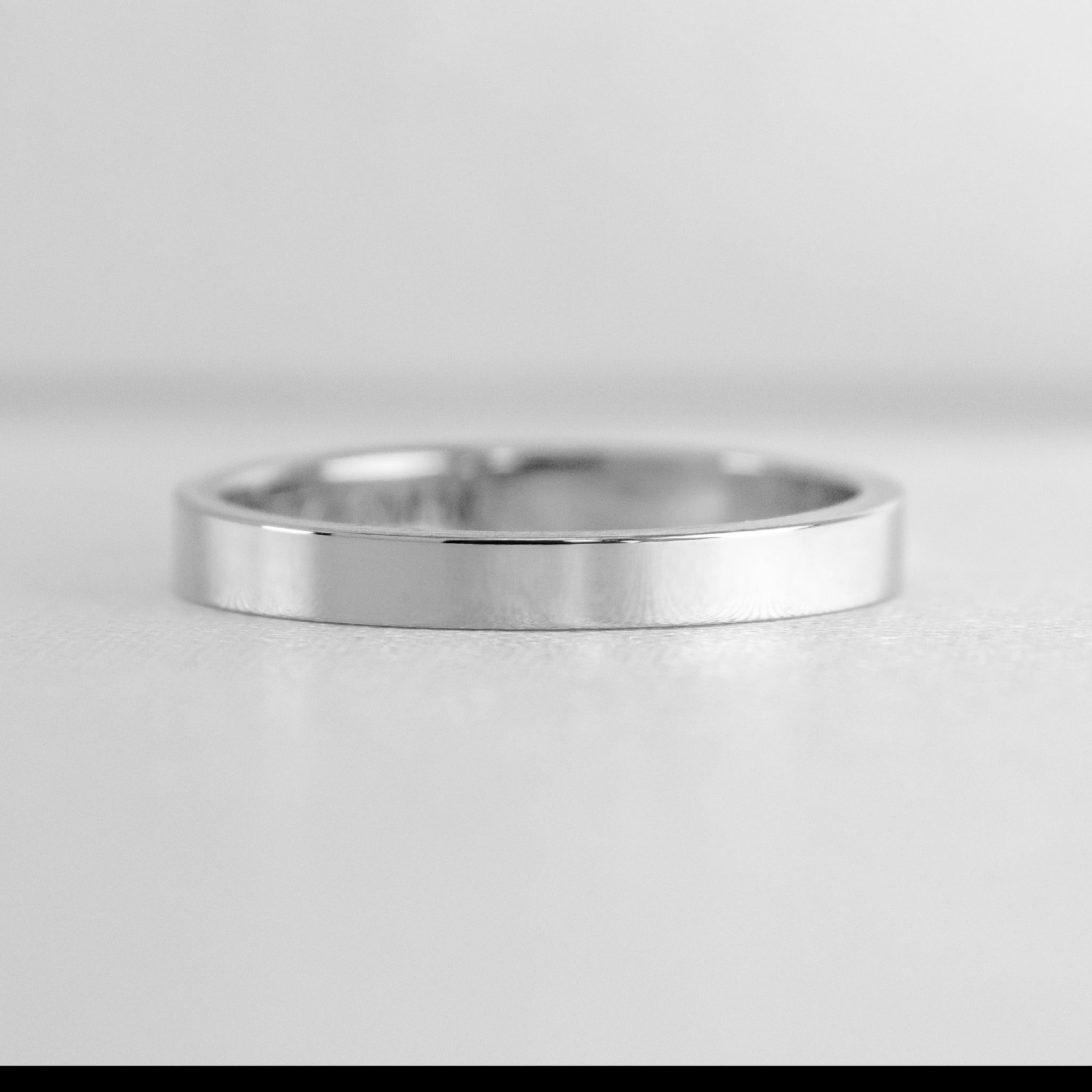 The Jamie 2mm wide Flat 14K white gold Wedding ring front view by Lisa Robin#color_14k-white-gold