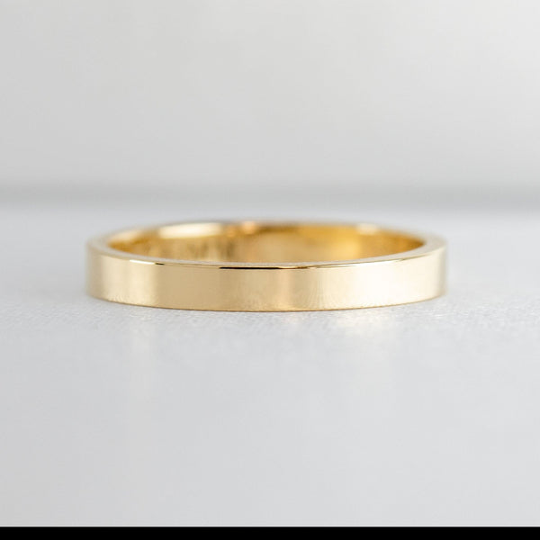 The Jamie 2mm wide Flat 14K yellow gold Wedding ring front view by Lisa Robin#color_14k-yellow-gold