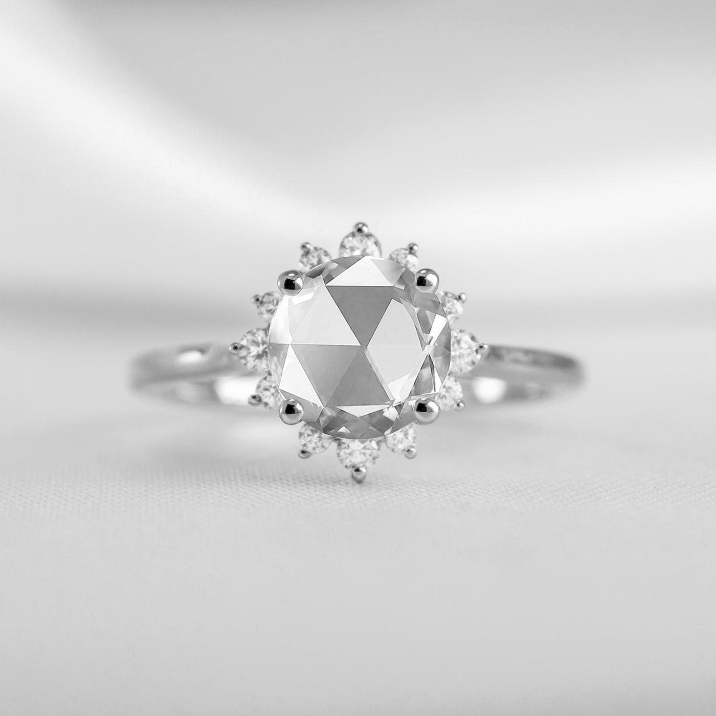Shown in 1 Carat * The Jaylin rose-cut diamond engagement ring in platinum | Lisa Robin#color_platinum