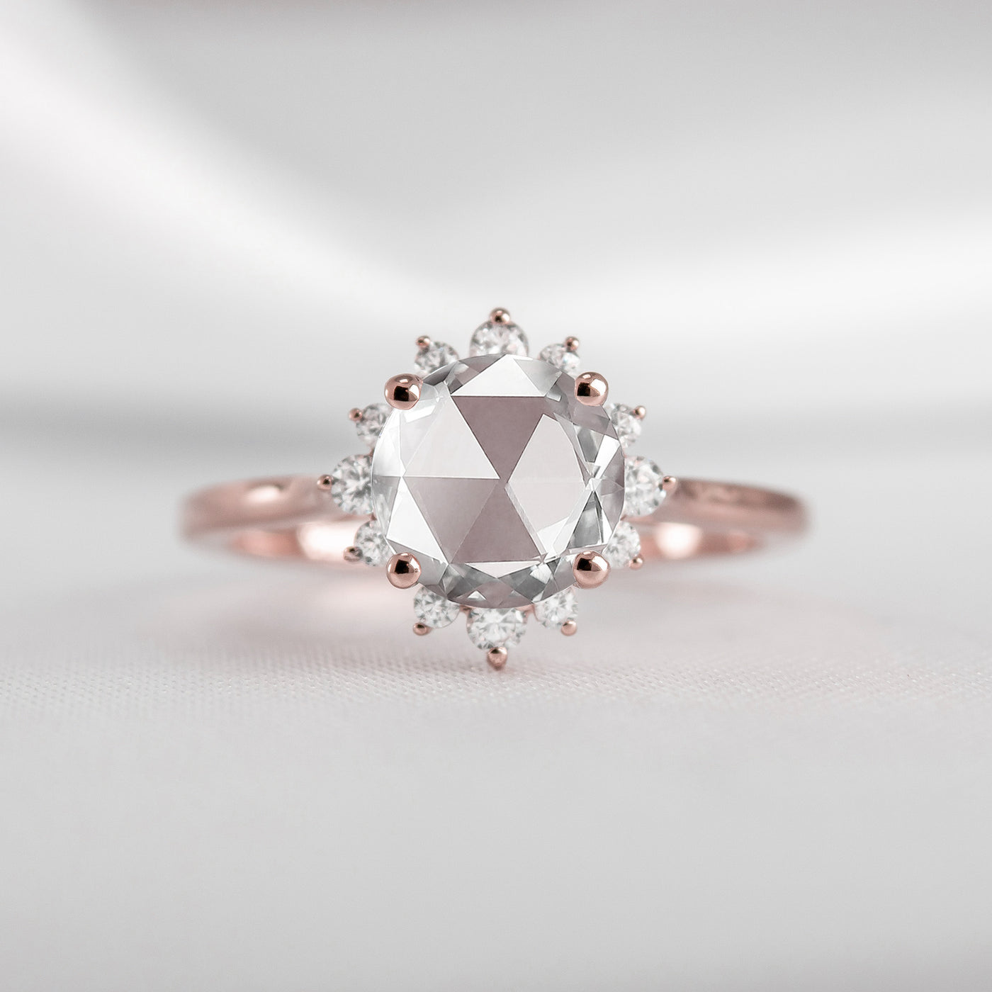 Shown in 1 Carat * The Jaylin Rose-Cut diamond engagement ring in Rose Gold | Lisa Robin#color_14k-rose-gold