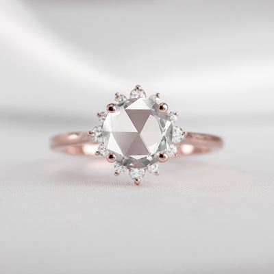 Shown in 1 Carat * The Jaylin Rose-Cut diamond engagement ring in Rose Gold | Lisa Robin#color_14k-rose-gold