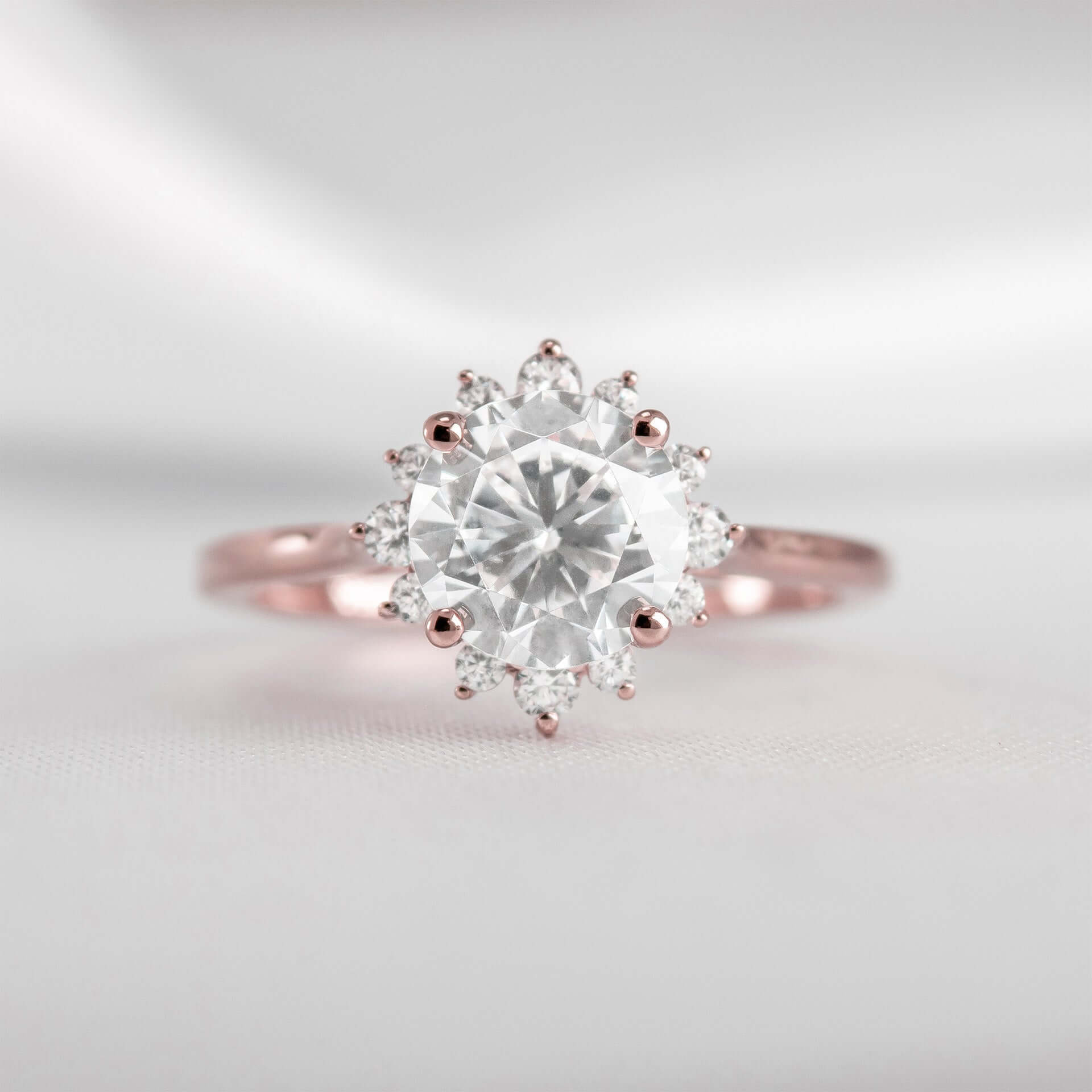 Shown in 1.0 carat * The Jaylin Halo Diamond Engagement Ring | Lisa Robin#color_14k-rose-gold