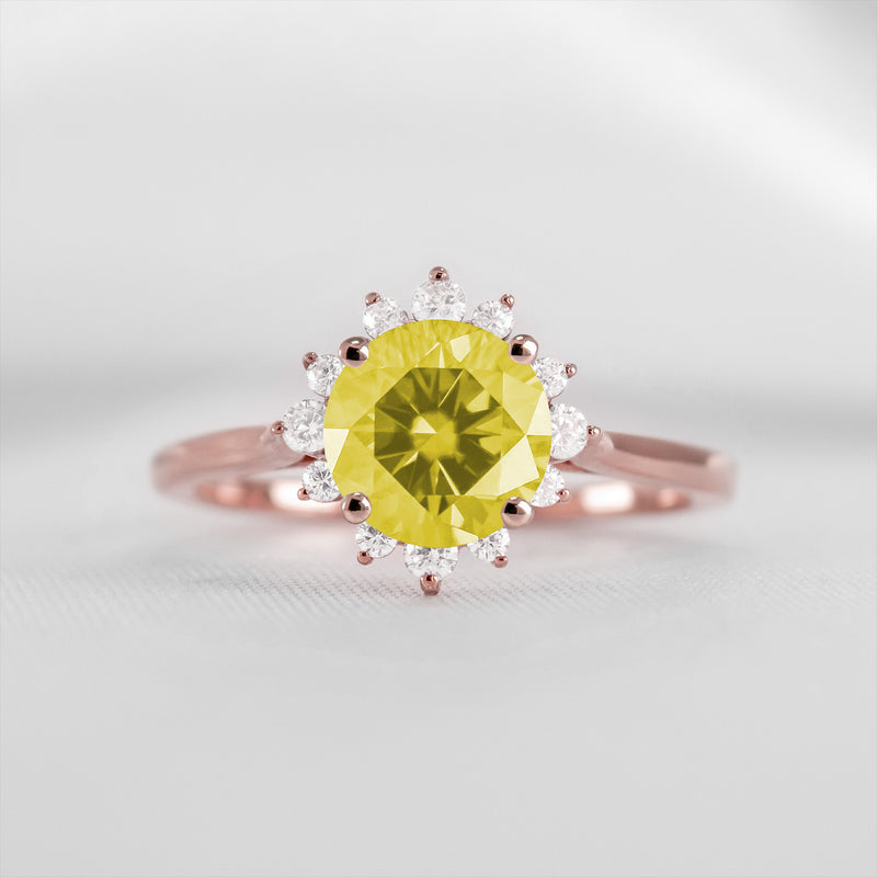 Shown in 1.5 carat Yellow Diamond* The Jaylin Yellow Diamond Halo Engagement Ring | Lisa Robin