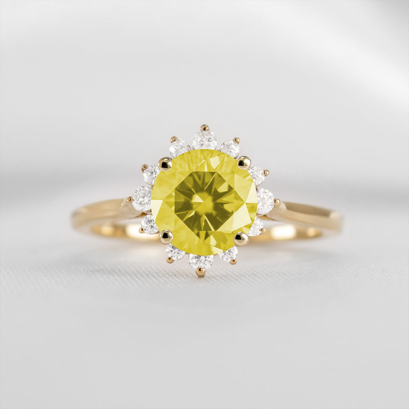 Shown in 1.5 carat Yellow Diamond* The Jaylin Yellow Diamond Halo Engagement Ring | Lisa Robin