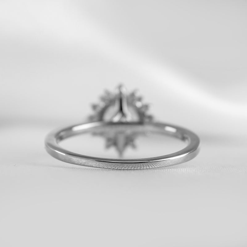 Shown in 1.5 carat Moissanite* The Jaylin Halo Moissanite and Diamond Engagement Ring | Lisa Robin