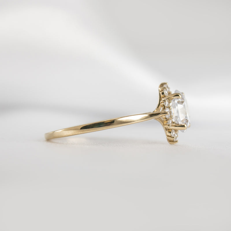 Shown in 1.5 carat Moissanite* The Jaylin Halo Moissanite and Diamond Engagement Ring | Lisa Robin