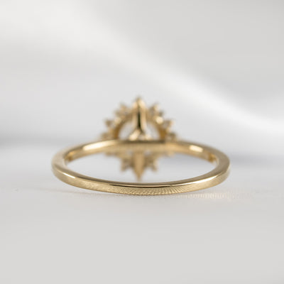 Shown in 1.5 carat Moissanite* The Jaylin Halo Moissanite and Diamond Engagement Ring | Lisa Robin#color_14k-yellow-gold