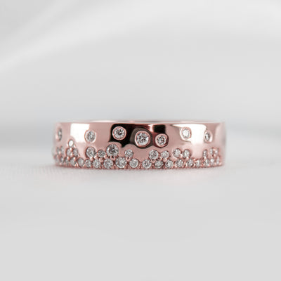 The Jordan Scatter Diamond Wedding Ring | Lisa Robin#color_14k-rose-gold