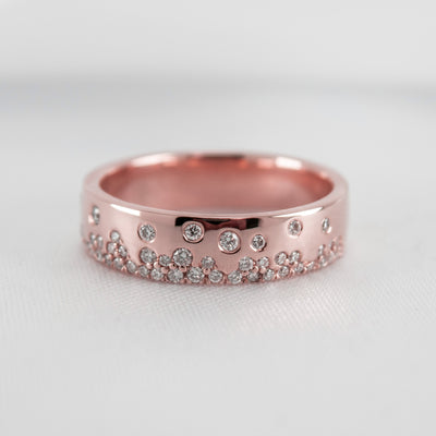 The Jordan Scatter Diamond Wedding Ring | Lisa Robin#color_18k-rose-gold