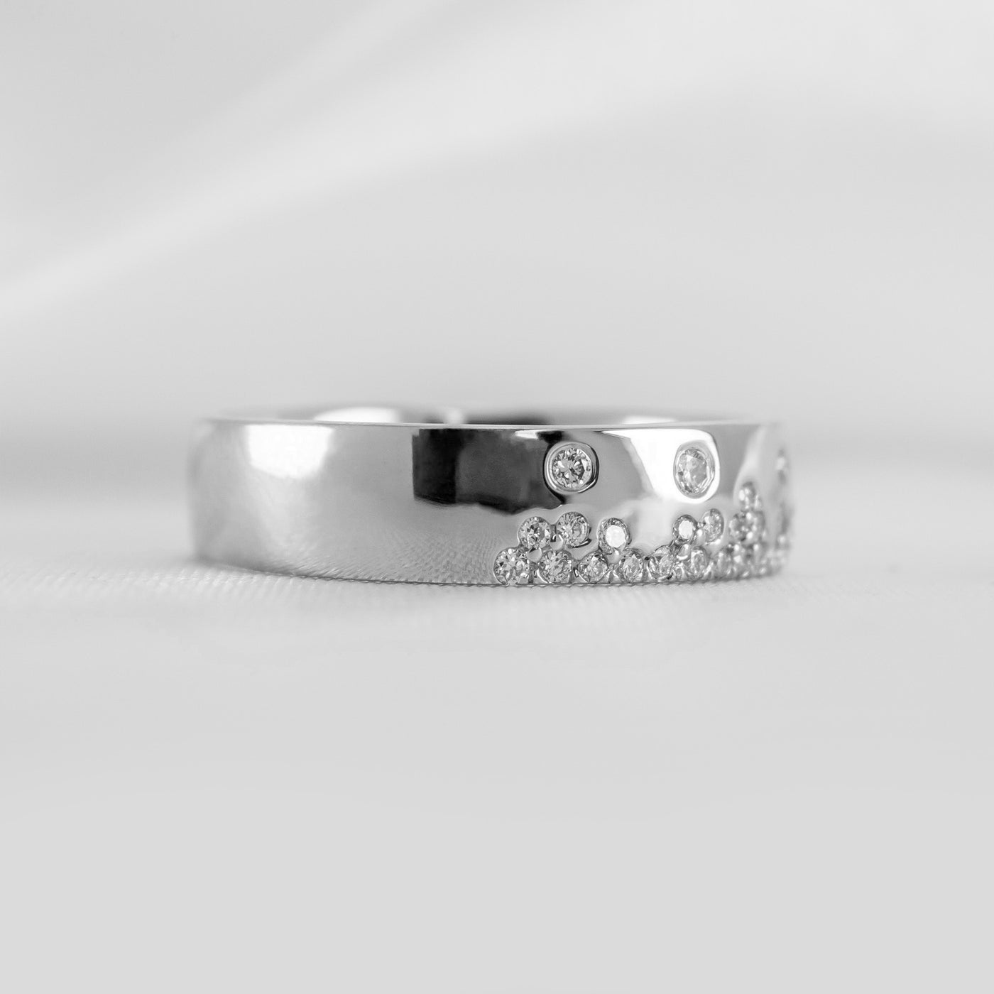 The Jordan Scatter Diamond Wedding Ring | Lisa Robin#color_18k-white-gold