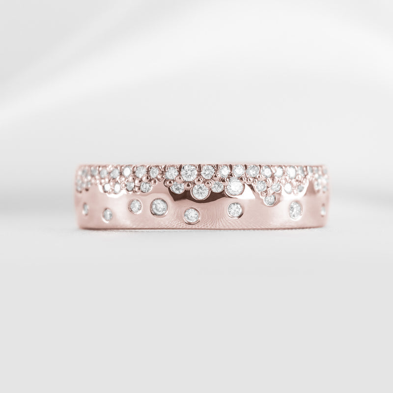 The Jordan Medium Scatter Diamond Wedding Ring - Lisa Robin