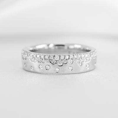 The Jordan Medium Scatter Diamond Wedding Ring - Lisa Robin