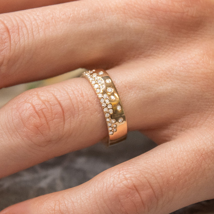 The Jordan Medium Scatter Diamond Wedding Ring