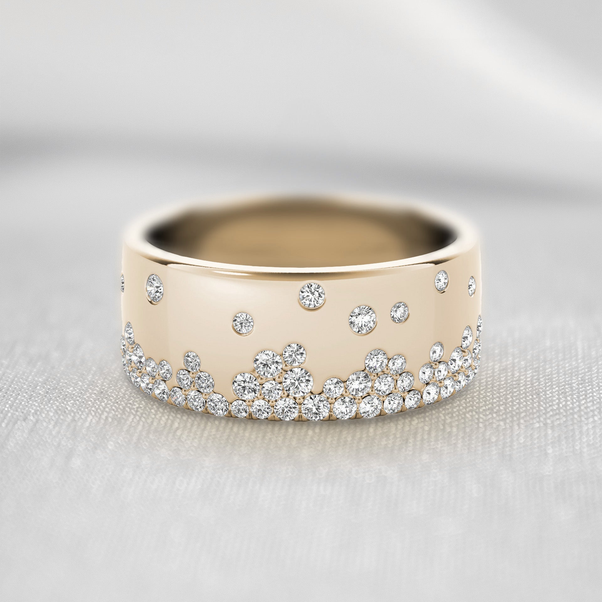 The Jordan Wide Scatter Diamond Ring | Lisa Robin#color_14k-yellow-gold