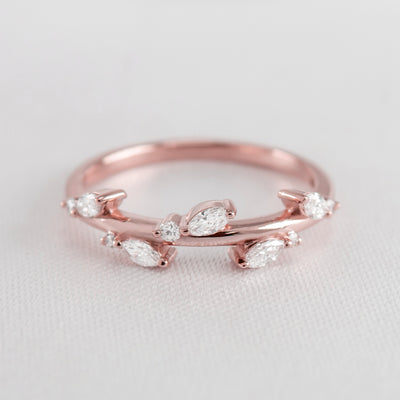 The Kaliko Diamond Wedding Ring | Lisa Robin#color_14k-rose-gold