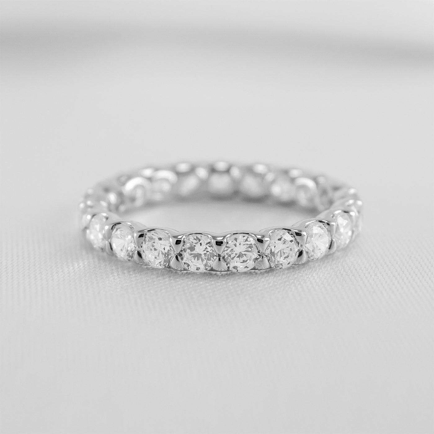 Keely Diamond Eternity Ring in White Gold | Lisa Robin#color_18k-white-gold