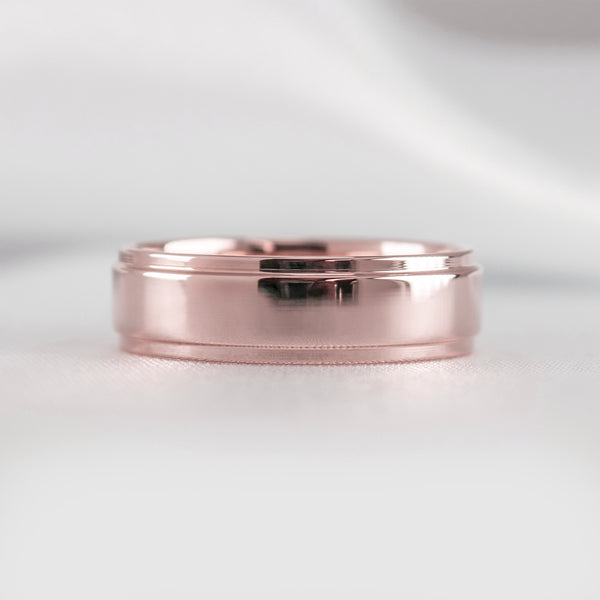 Kennedy Step Edge Wedding Ring | Art Deco Gold Band | Lisa Robin