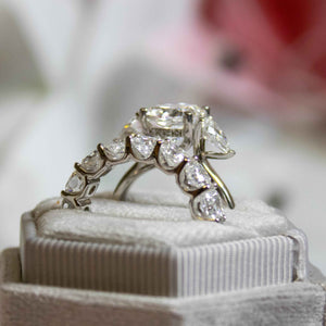 Diamond Eternity Wedding Ring with Three Stone Diamond Engagement Ring | Lisa Robin