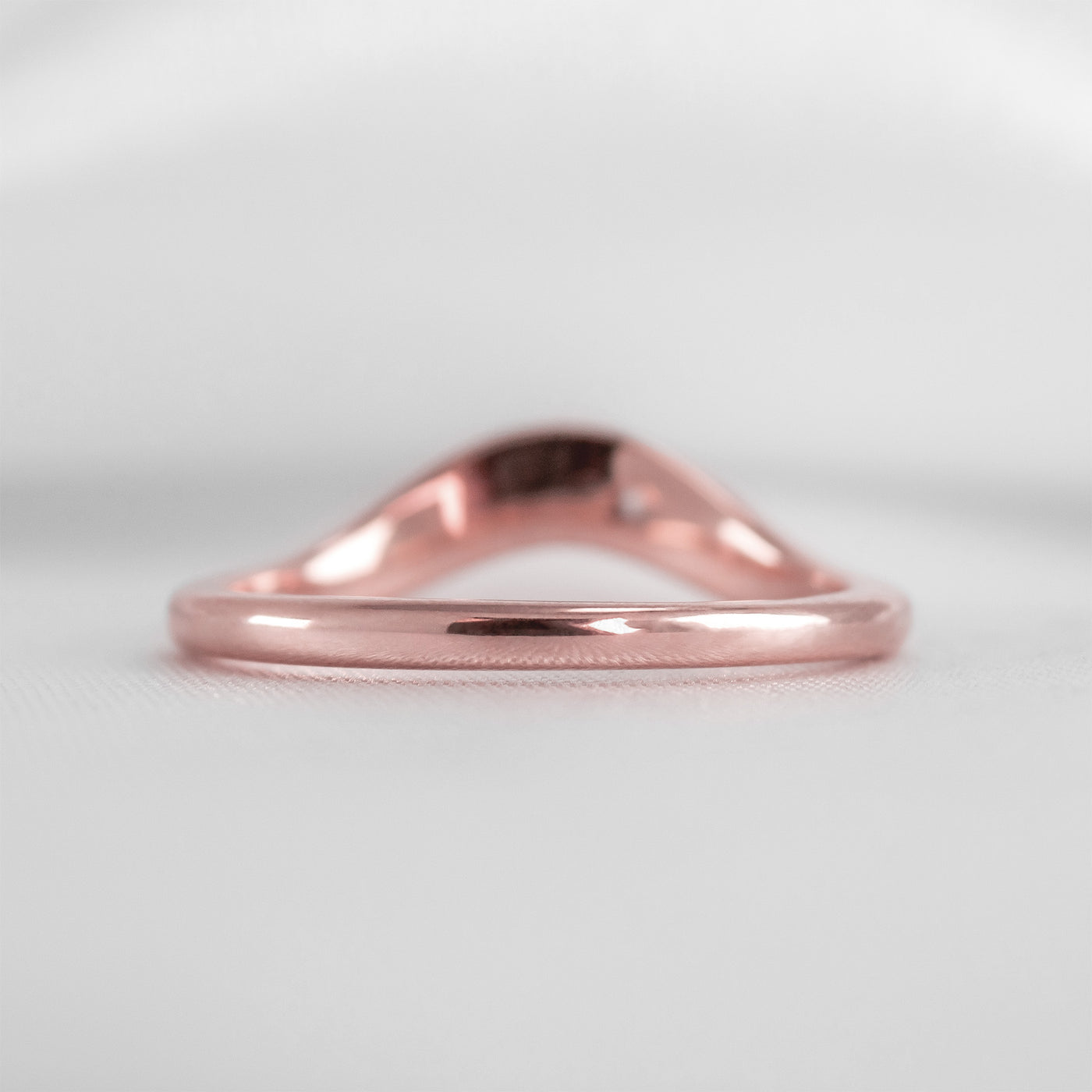 The Kiran Curved Chunky Wedding Ring with pear Diamond | Lisa Robin#color_14k-rose-gold