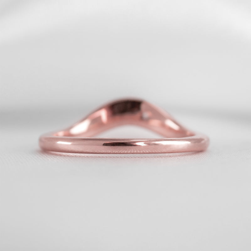 The Kiran Curved Chunky Wedding Ring with pear Diamond | Lisa Robin