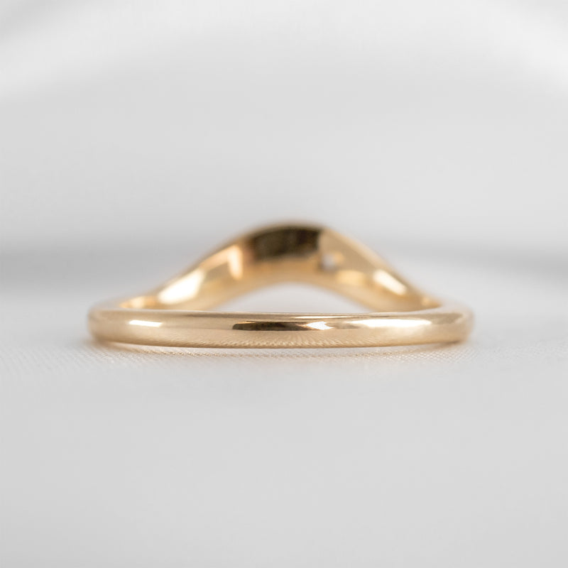The Kiran Curved Chunky Wedding Ring with pear Diamond | Lisa Robin