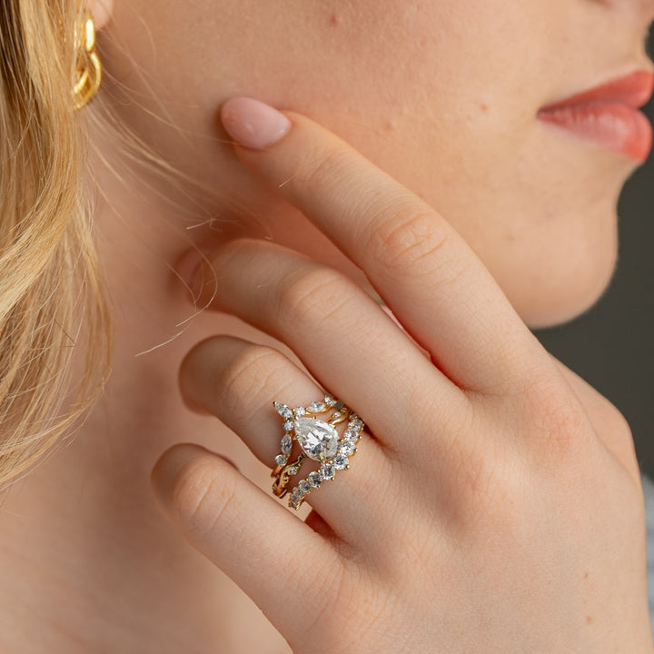 The Kendall Curved Diamond Wedding Ring