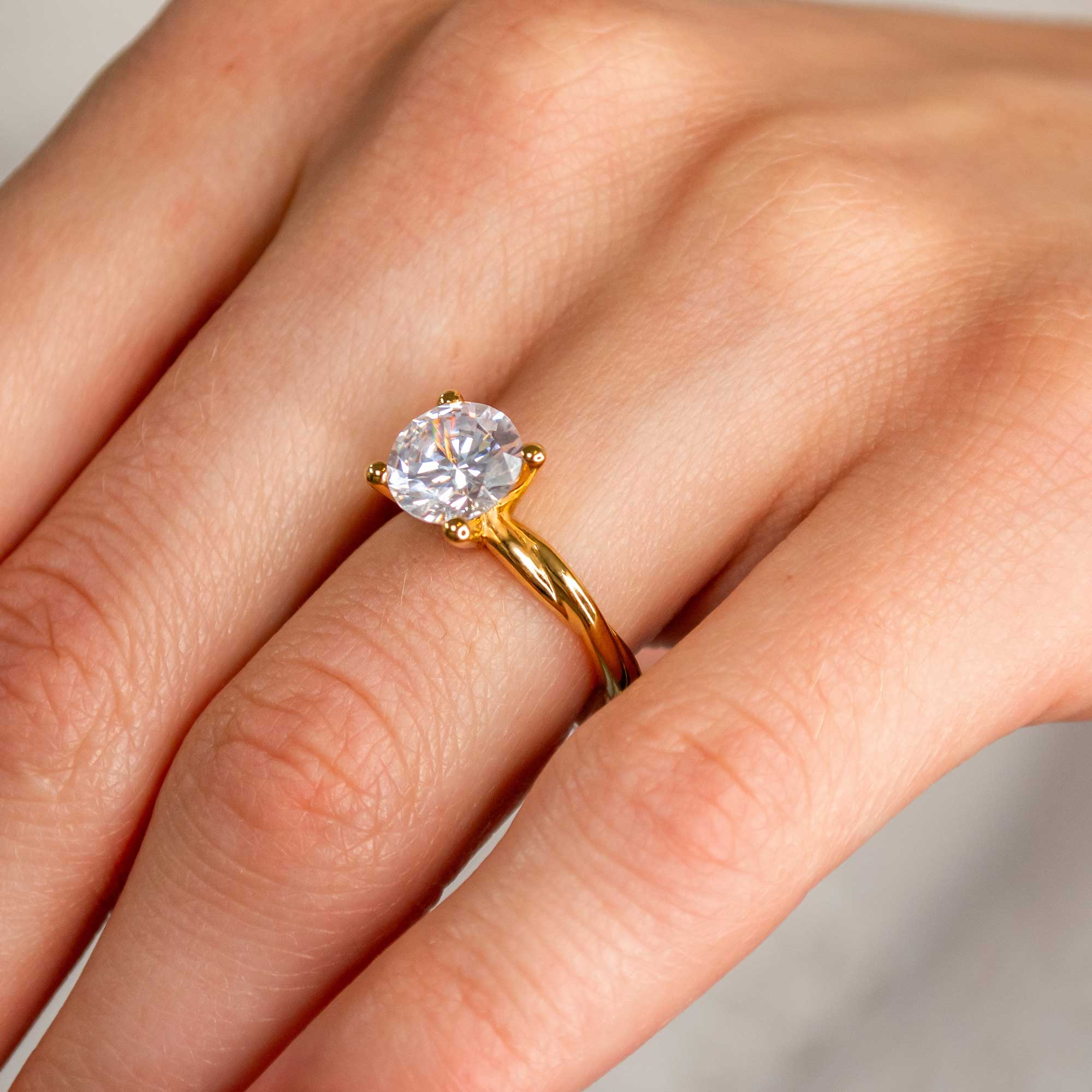 The Leila Twist 1.3 Carat Princess Cut Diamond Engagement Ring