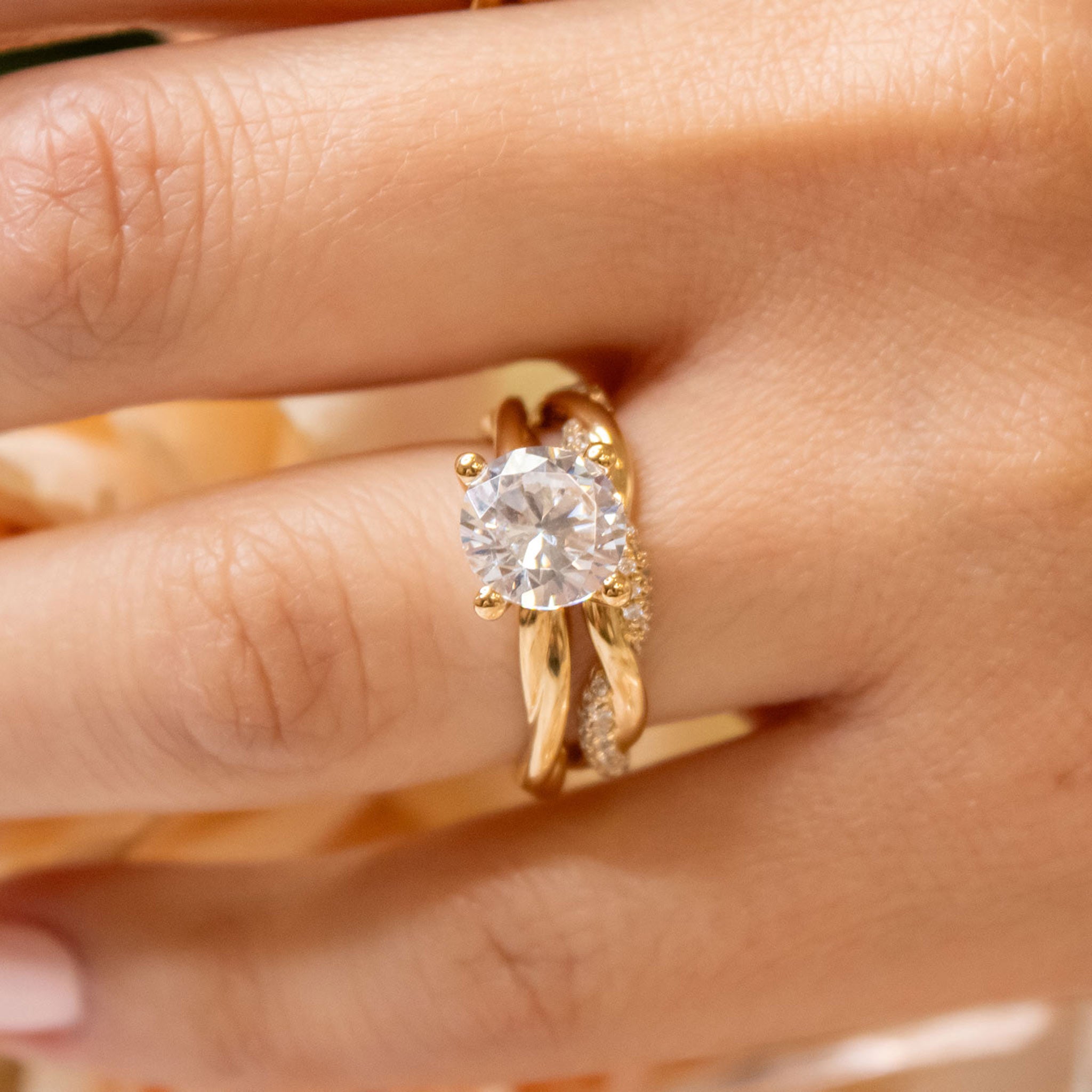 The Leila Diamond Twist Engagement Ring