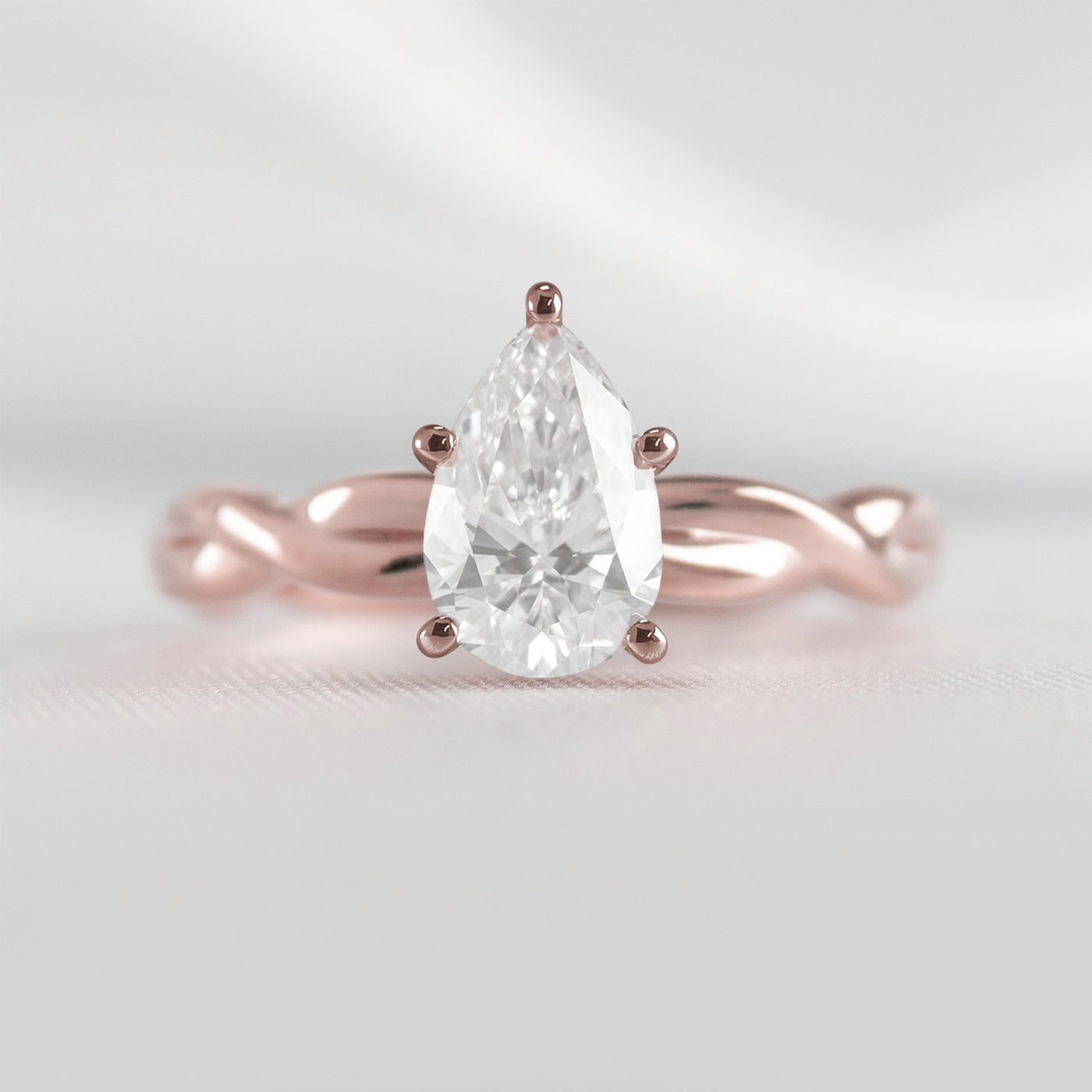 Shown in 1.5 Carat Diamond* The Leila Twist Engagement Ring | Lisa Robin#color_14k-rose-gold