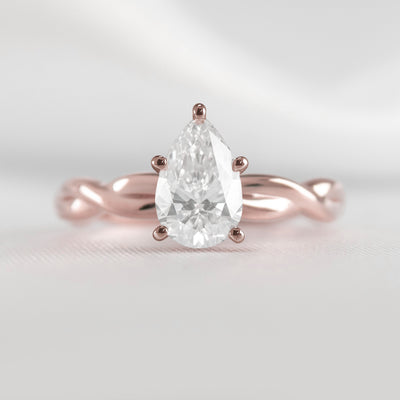 Shown in 1.5 Carat Diamond* The Leila Twist Engagement Ring | Lisa Robin#color_14k-rose-gold