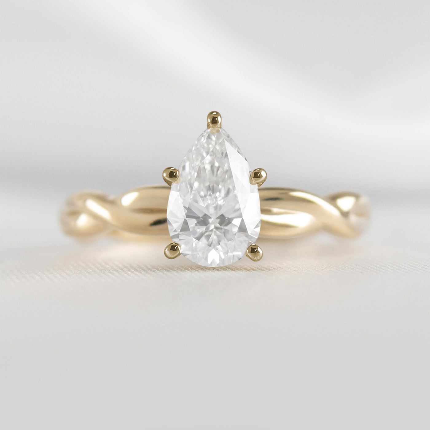 Shown in 1.5 Carat Diamond* The Leila Twist Engagement Ring | Lisa Robin#color_14k-yellow-gold