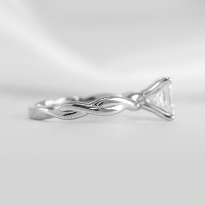 Shown in 1.50 Carat Diamond* The Leila Twist Engagement Ring | Lisa Robin#color_platinum