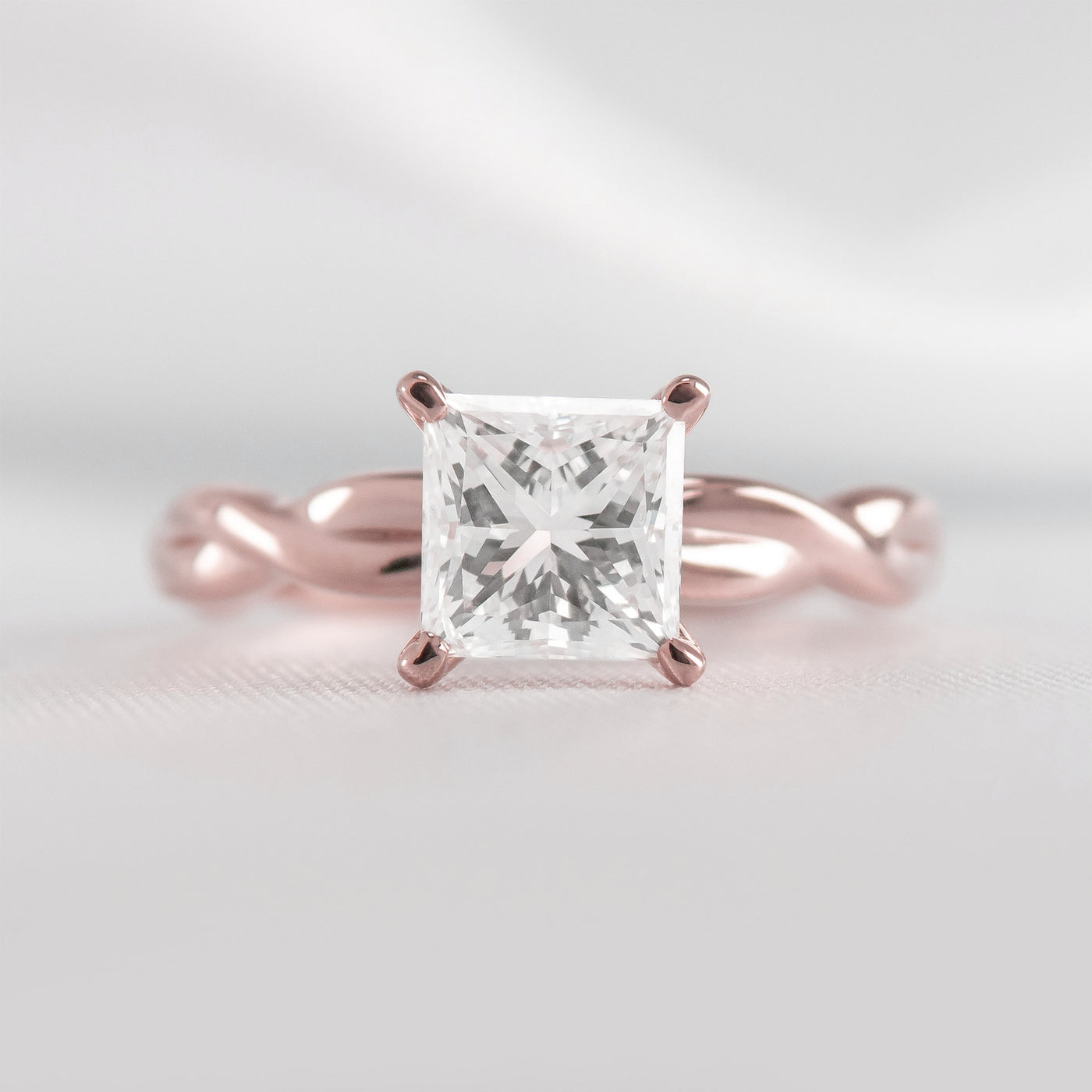 Shown in 1.50 Carat Diamond* The Leila Twist Engagement Ring | Lisa Robin#color_14k-rose-gold