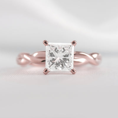 Shown in 1.30 Carat * The Leila Twist Engagement Ring | Lisa Robin#color_14k-rose-gold