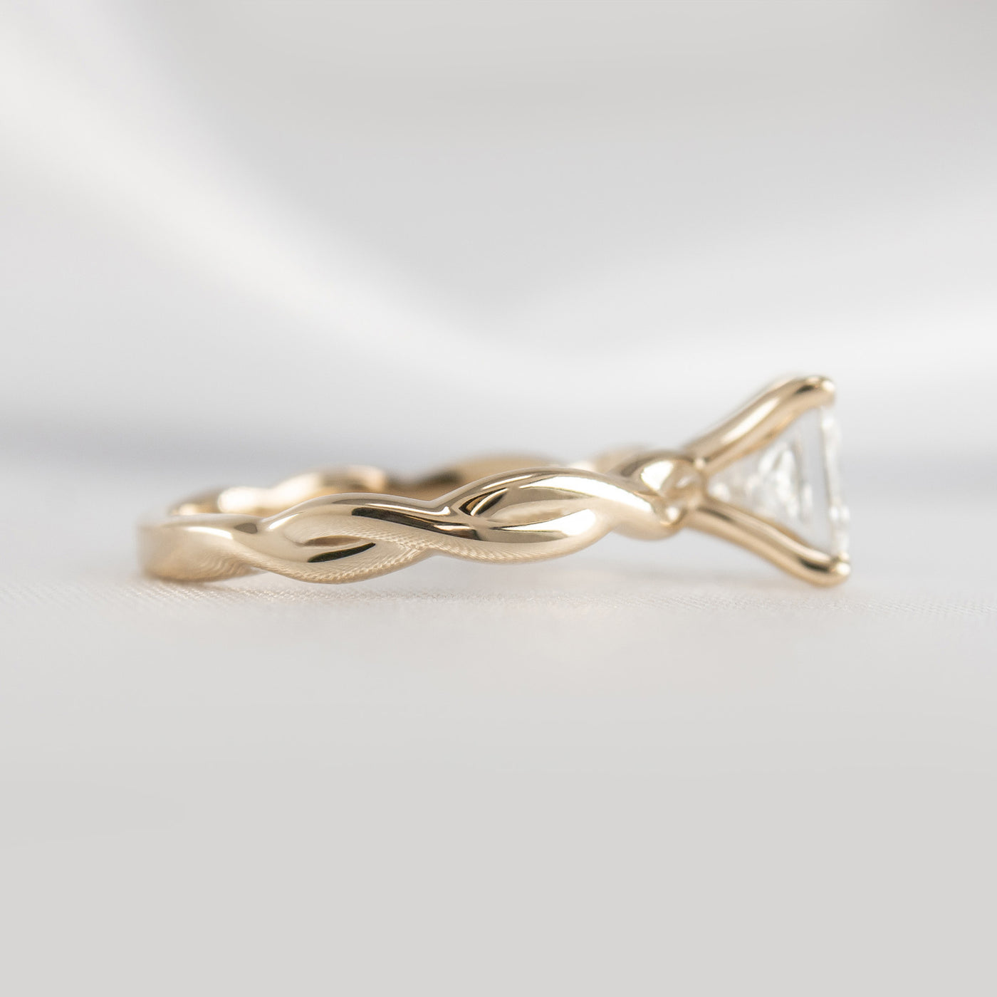 Shown in 1.30 Carat * The Leila Twist Engagement Ring | Lisa Robin#color_14k-yellow-gold