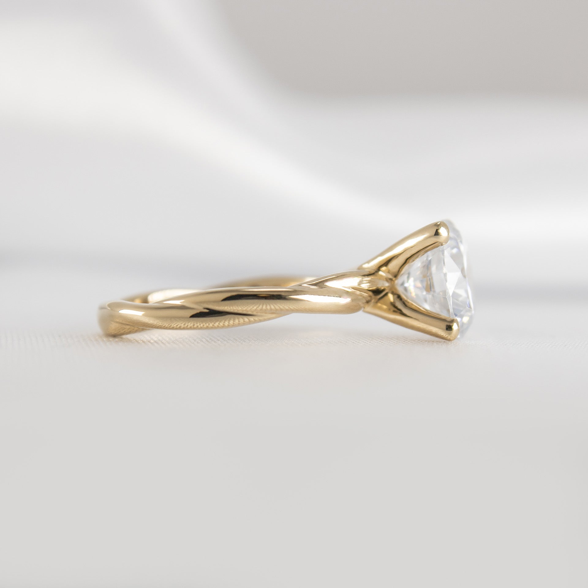 Shown in 1.5 Carat Diamond* The Leila Twist Engagement Ring | Lisa Robin#color_14k-yellow-gold