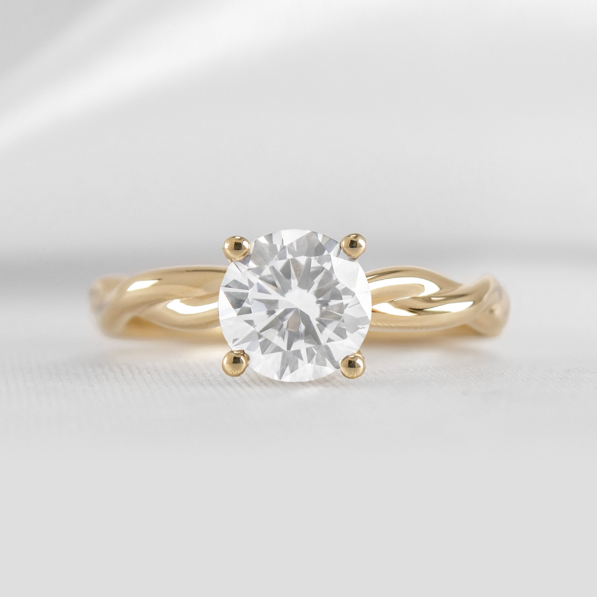 Shown in 1.5 Carat Diamond* The Leila Twist Engagement Ring | Lisa Robin#color_14k-yellow-gold