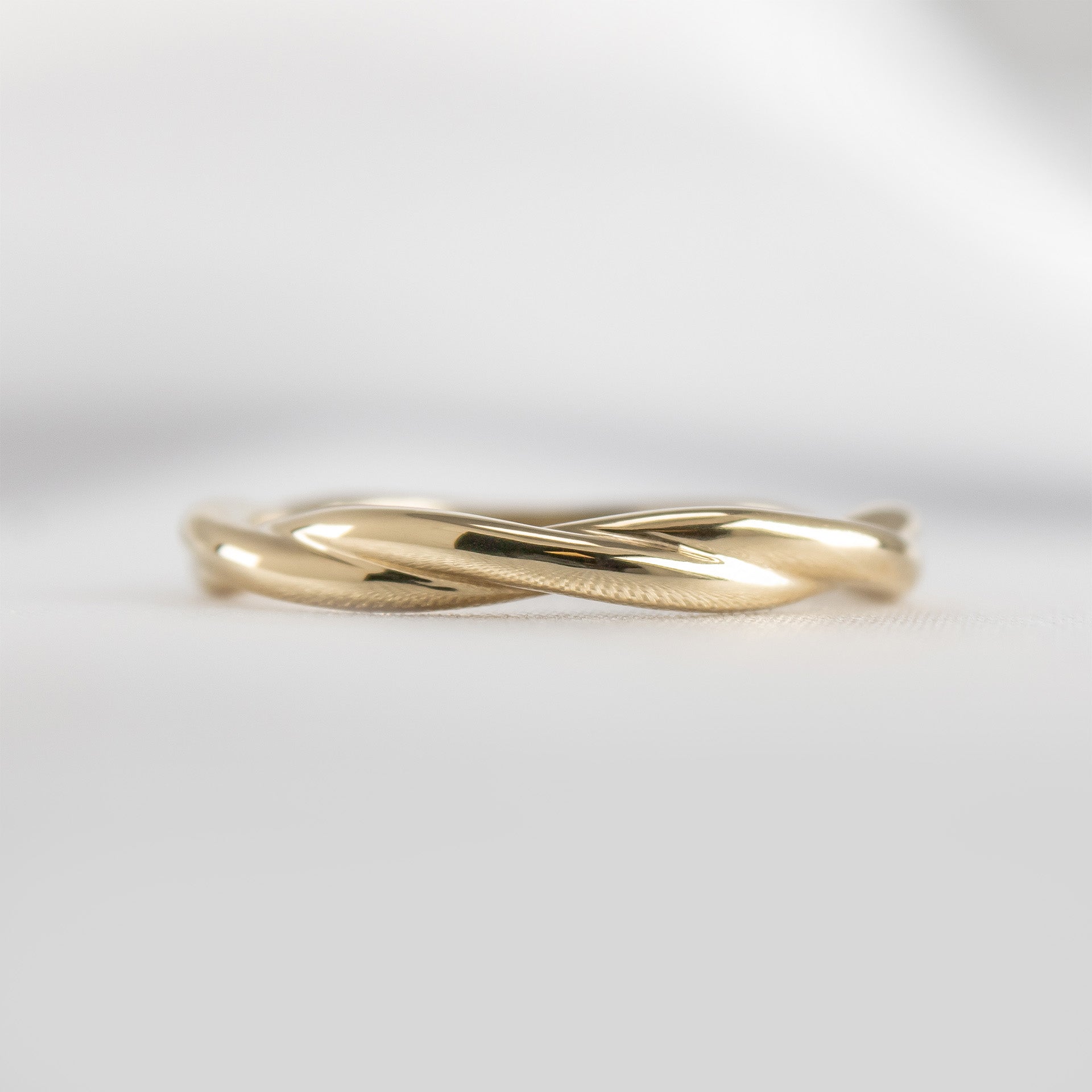 Leland Twist diamond wedding ring in 14K yellow gold from front view by Lisa Robin Jewelry#color_14k-yellow-gold