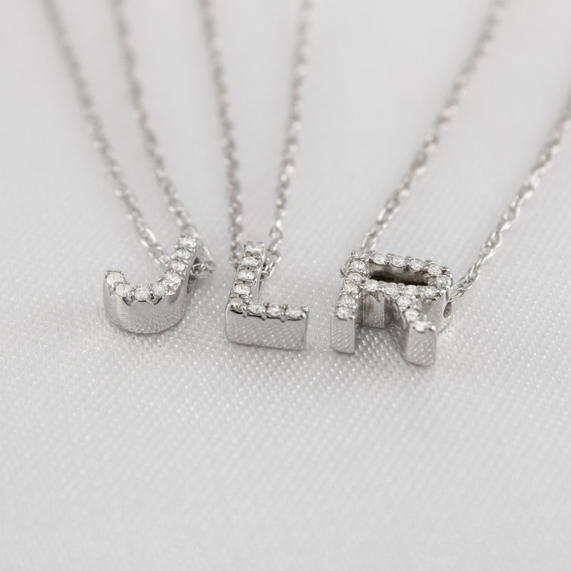 Petite Diamond Initial Pendant Necklace - Lisa Robin