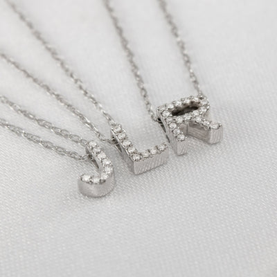Petite Diamond Initial Pendant Necklace - Lisa Robin
