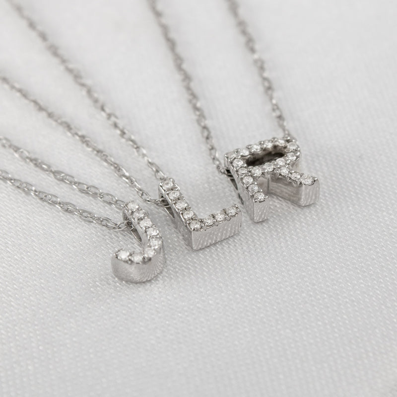 Petite Diamond Initial Pendant Necklace - Lisa Robin